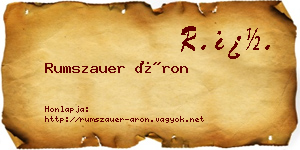 Rumszauer Áron névjegykártya