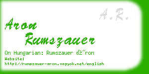 aron rumszauer business card